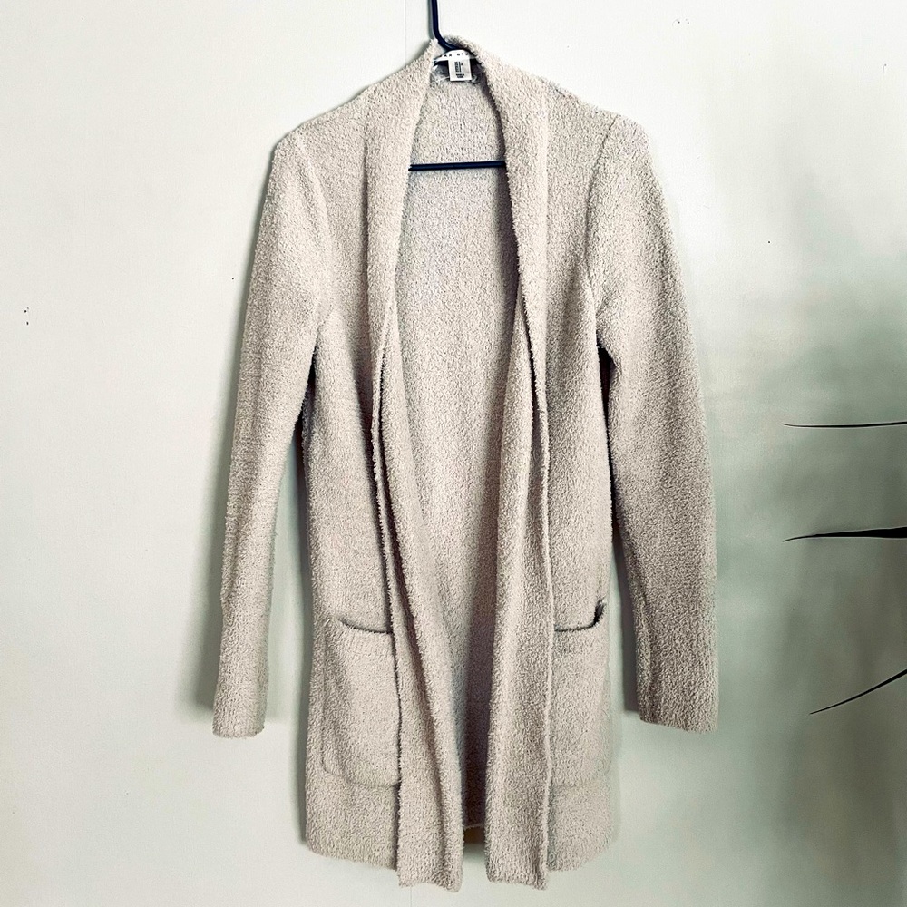 Open front teddy cardigan